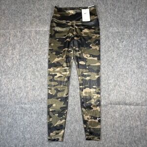 Nike Dri Fit One Leggings Women's Small Camo Mid Rise Run Train Gym Green DD4559
